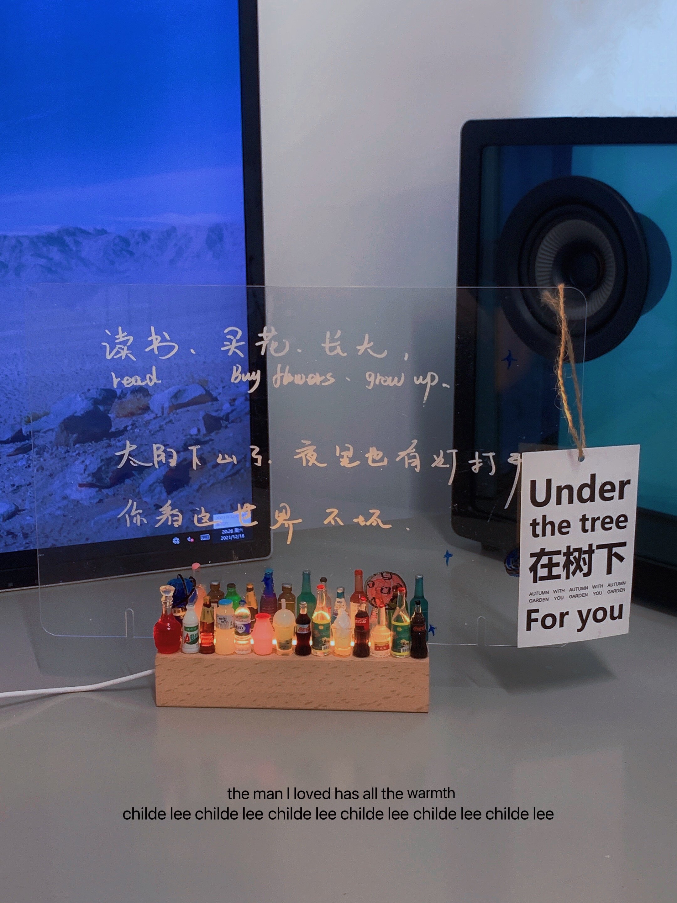 无聊的时候就给自己写点什么!可以做记事板的摆件 带灯 生日礼物