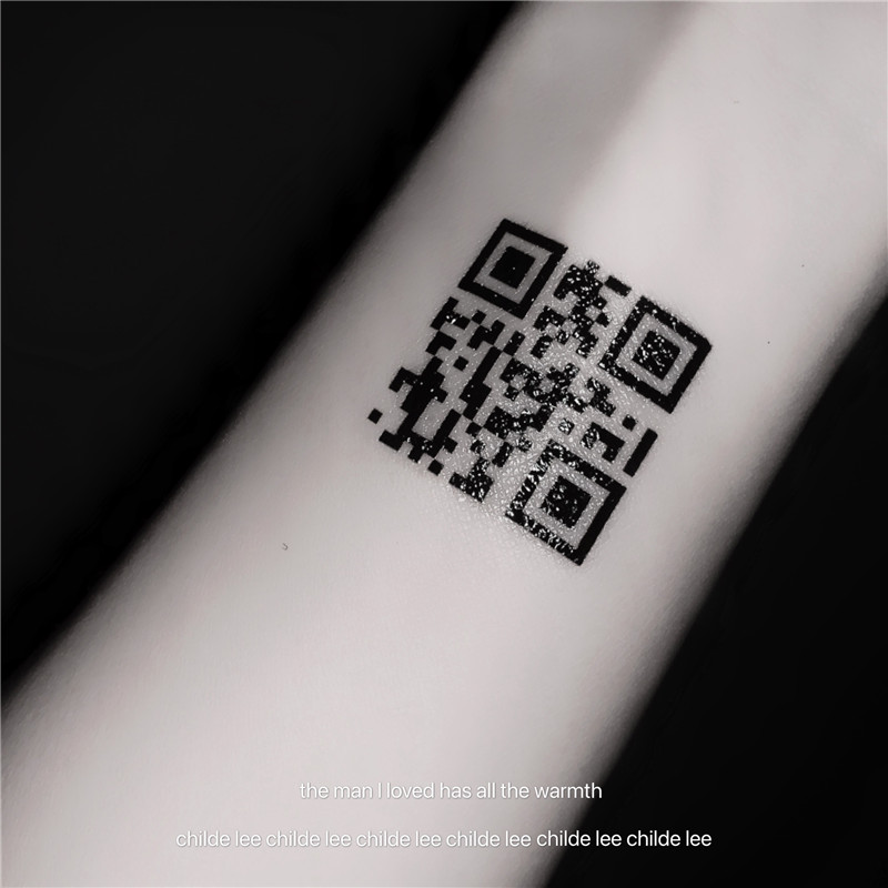 可以扫的告白二维码纹身贴 表白i love you 道歉sorry 惊喜贴纸