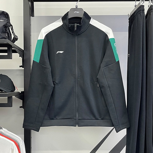 李宁外套男士2025季新款时尚立领开衫无帽休闲运动卫衣AWDUA73