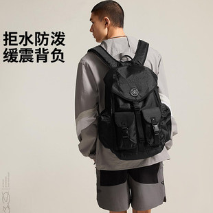 李宁正品韦德系列男女通用防泼水多口袋潮流运动双肩包ABSV109