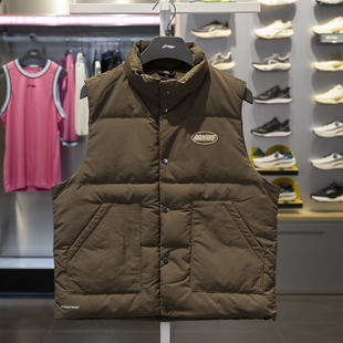 李宁反伍羽绒马甲男士 鸭绒男运动服AMRU013 外套休闲显瘦宽松冬季