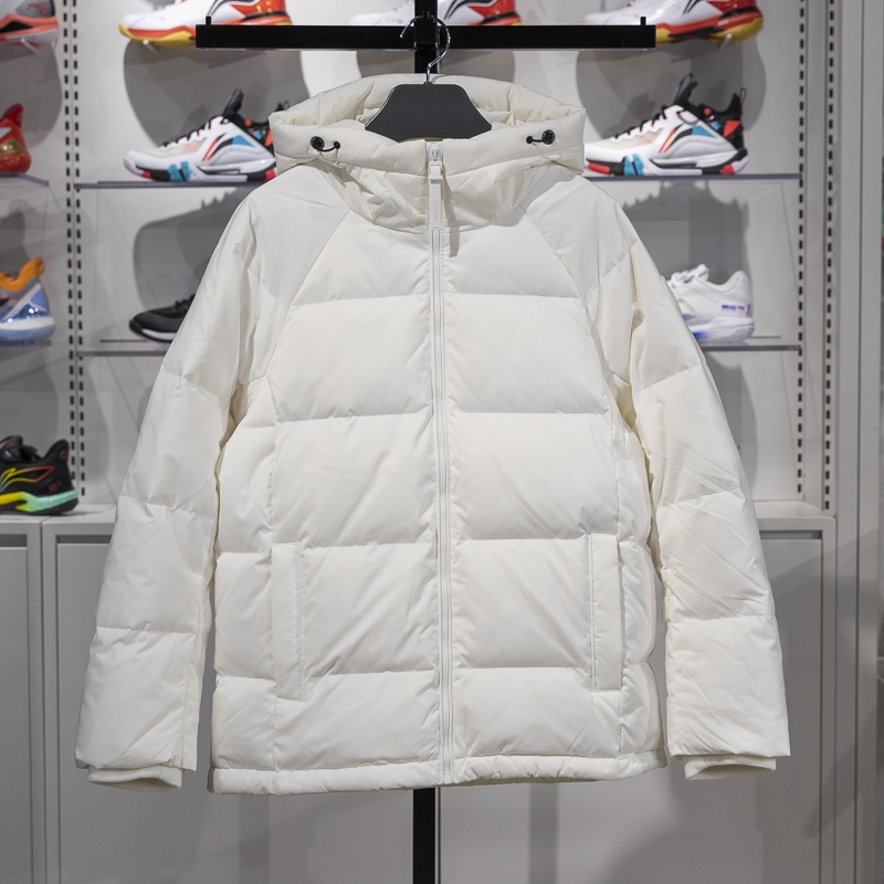 李宁正品健身系列女子拒水防泼保暖舒适运动连帽羽绒服AYMU108