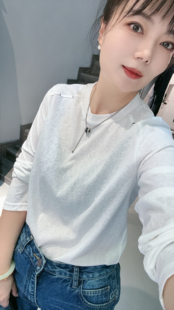 AMORELLA高品质肩膀明线装饰宽松白色T恤百搭新款时尚简约24T065