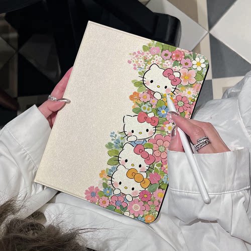 超创意书本式适用2026iPad11A16平板保护壳套mini67Pro11翻盖Air11油画小猫8/9代10.2寸笔槽第10代软壳9.7air