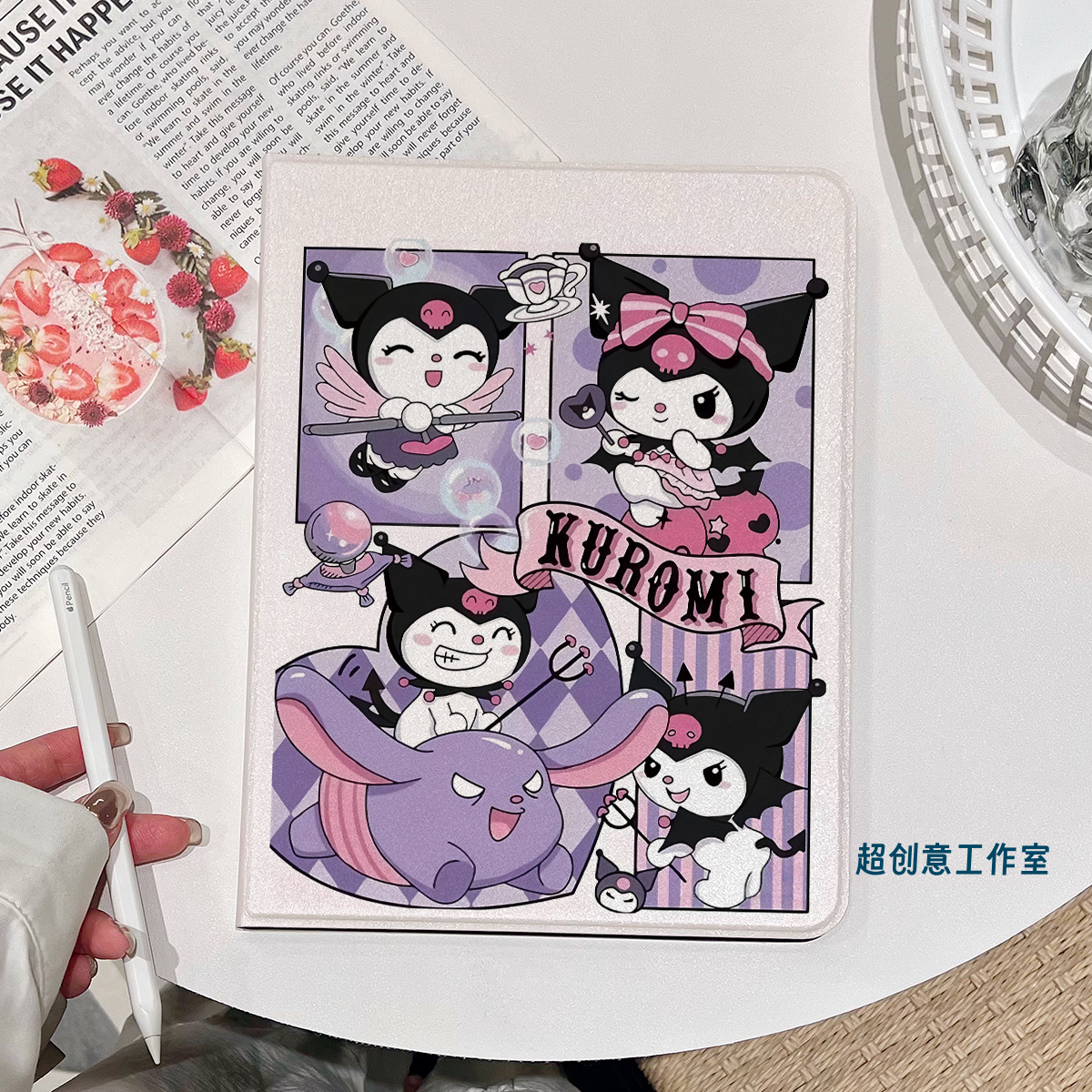 超创意书本式适用2025ipad11a16平板保护套2021款10.2寸air45翻盖mini67库洛米13pro11笔槽第10代10.9软壳9.7