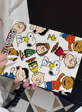 超创意书本式适用2025ipad11a16平板保护套10.9第10代2021款10.2英寸air45翻盖mini67可爱史努比pro11软壳9.7