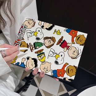 超创意书本式适用2025ipad11a16平板保护套10.9第10代2021款10.2英寸air45翻盖mini67可爱史努比pro11软壳9.7