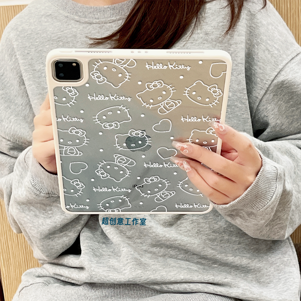 超创意适用9代无盖ipad11保护壳10代10.9凯蒂猫10.2寸亚克力air45mini76硬后壳13寸pro11/12.9磁吸2018款9.7