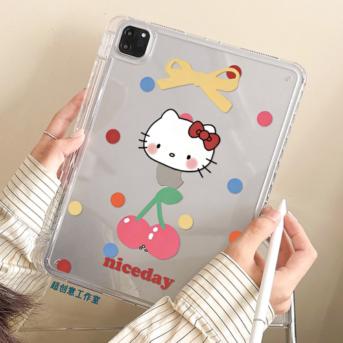 超创意透明|适用9代无盖ipad10.2寸保护壳10代平板11代a16全包pro11Air11凯蒂猫air45带笔槽mini67亚克力9.7