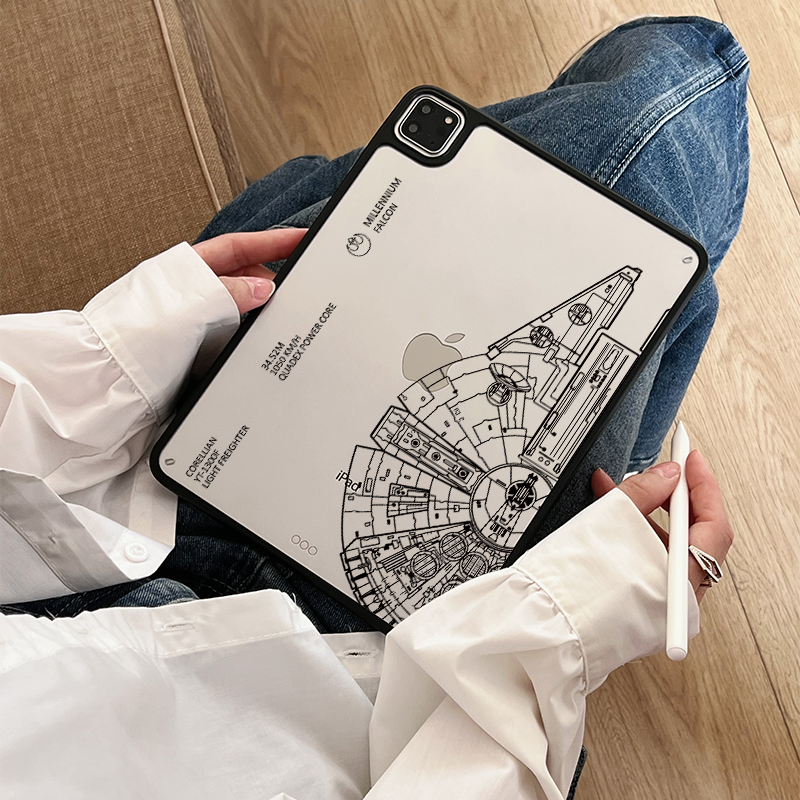 超创意适用无盖ipad保护壳苹果pro11磁吸笔槽星球大战2024款10.9英寸第十代9亚克力air5/4硬后壳10.2寸平板套