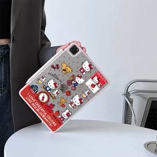 超创意适用9代无盖ipad保护壳套pro11寸平板2021款10.2磁吸2024国风凯蒂猫10.9英寸10代亚克力air6/5/4硬后壳