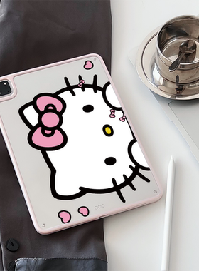 超创意适用9代无盖ipad11a16保护壳第10代凯蒂猫10.2寸亚克力air45mini67硬后壳pro11/12.9磁吸笔槽2018款9.7