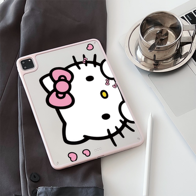 超创意适用9代无盖ipad11保护壳10代10.9凯蒂猫10.2寸亚克力air45mini67硬后壳pro11/12.9磁吸笔槽2018款9.7