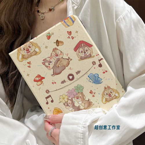超创意书本式适用2025新款iPad11A16平板保护套第10代9代10.2寸air45翻盖mini67小松鼠Pro11Air11硅胶软壳9.7