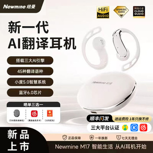 纽曼M17翻译耳机实时同声Ai智能语音挂耳式 无线蓝牙传译2026新款