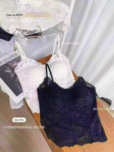 古妃新款3762法式蕾丝吊带带胸垫女背心夏季外穿美背内搭打底显瘦