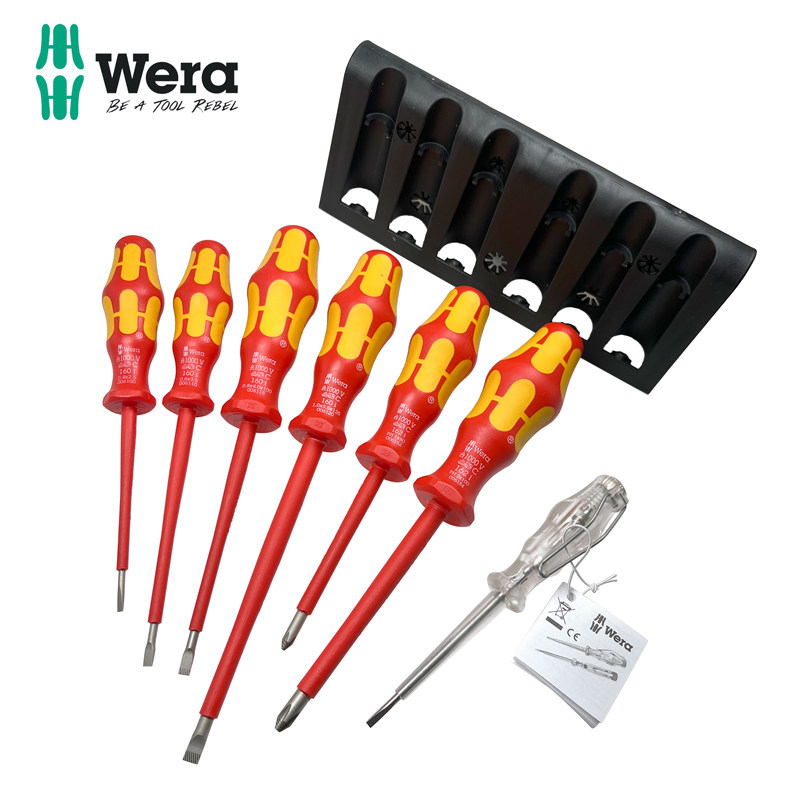 德国WERA维拉160i/7 VDE一十字电工绝缘螺丝刀 05006147001带刀架