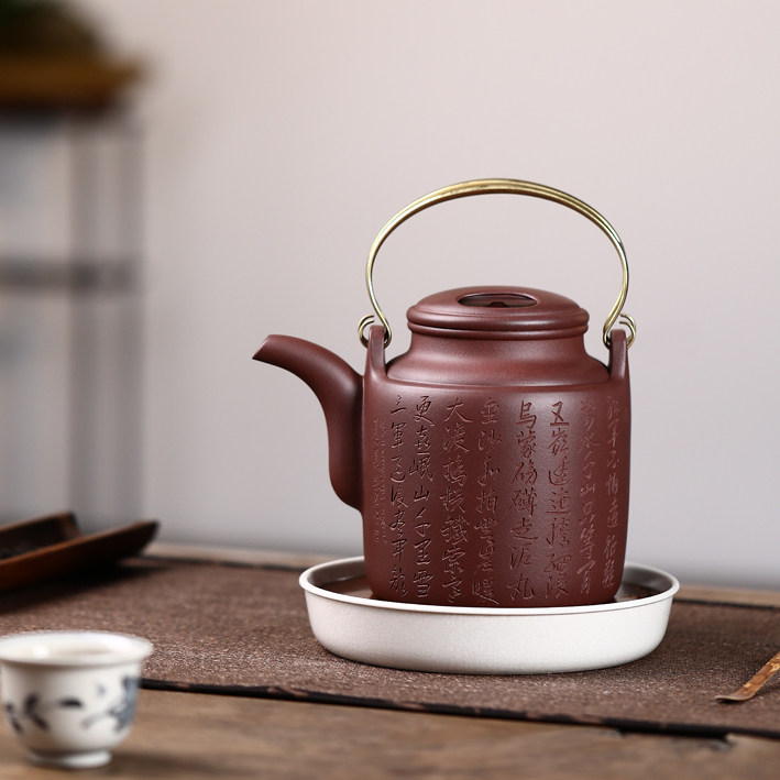 洋桶---底槽青---吴芳芳纯手工--450cc---宜兴紫砂茶壶-收藏送礼