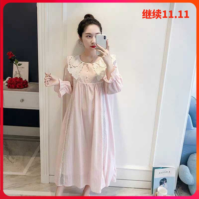 法式复古风加长款洛丽塔过膝睡裙
