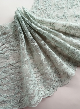 21cm豆绿/浅绿色无弹蕾丝花边柔软亲肤DIY领口袖口裙边满20元包邮