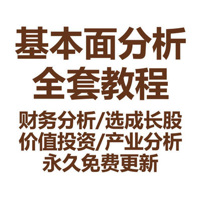 股票基本面分析视频课