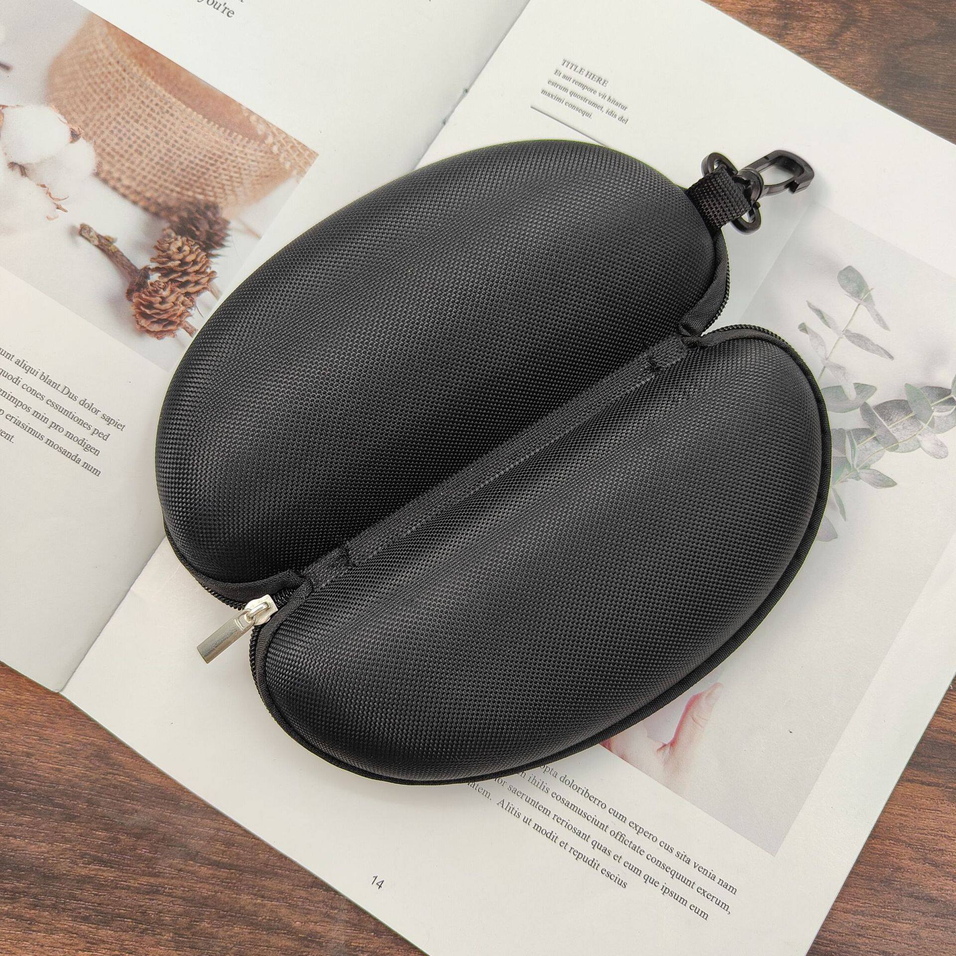 EVA拉链眼镜盒墨镜盒太阳眼镜盒便携挂钩眼镜收纳盒牛津布镜盒子