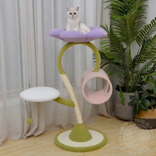 猫跳台猫窝猫树猫咪玩具用品 凯瑞暴暴虎花朵猫爬架可拆洗猫抓柱