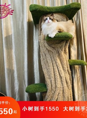 Camily2018新款猫爬架豪华别墅树屋树洞猫屋毛绒猫窝猫城堡猫树