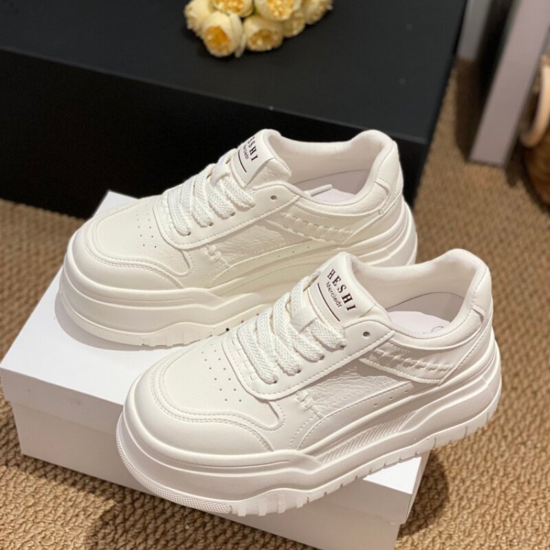 真皮厚底增高防滑小白鞋四季百搭