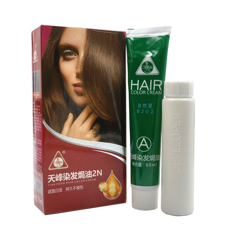 正品章华染发焗油自然黑遮盖