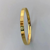 时尚 精工闭口四叶草手镯编号2437