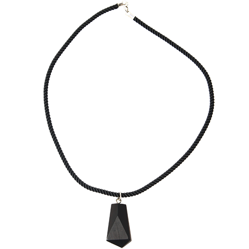 原创设计黑檀木吊坠不规则项链