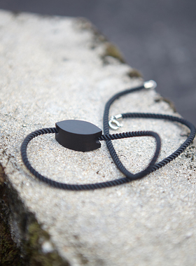 村下田言黑檀木短款情侣简约项链