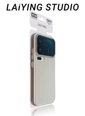 轻薄防摔电镀瓦楞光栅硬壳适用oppoFindx9pro手机壳X8s+钛灰色X7/X8Ultra防滑Reno14pro一加15/13T高级感Ace5
