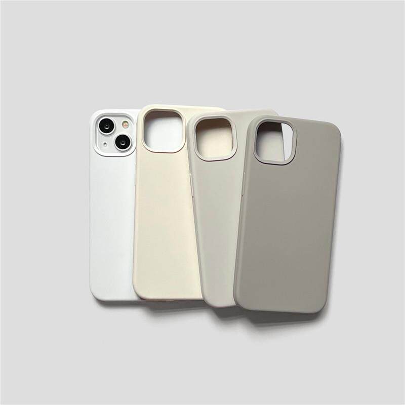 适用苹果15max古董白15pro博主同款浅灰色糯叽叽液态硅胶1