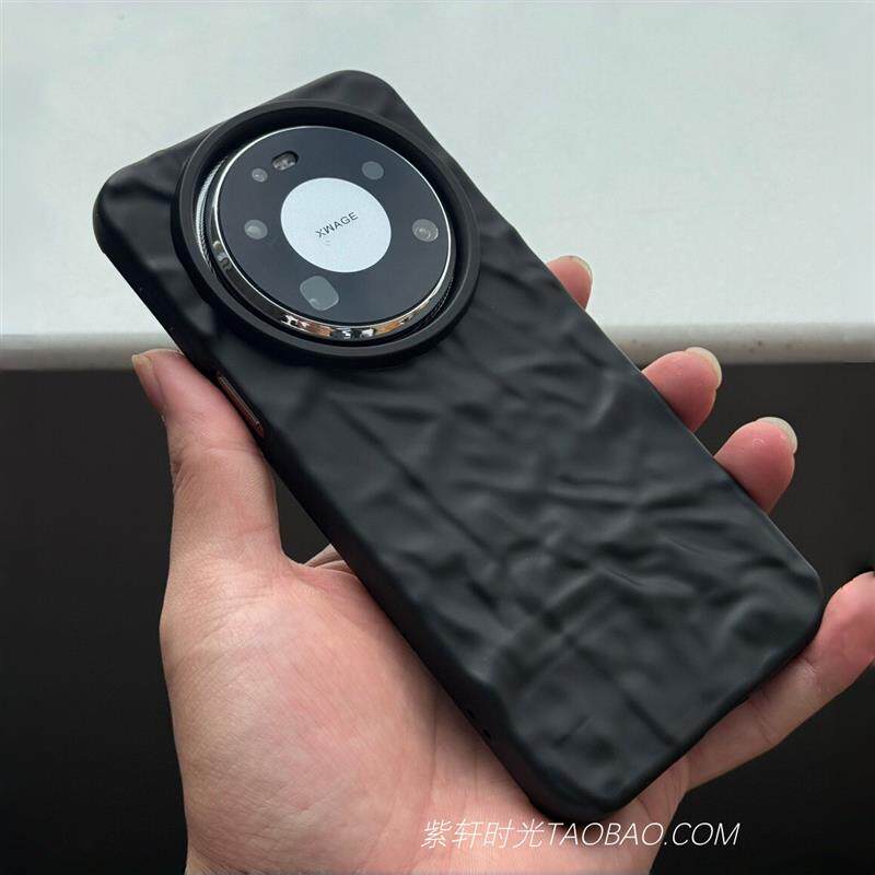软壳立体褶皱肤感适用华为Mate80pro手机壳max纯黑色mate70pro个性创意mate60pro高级感pura80新款mate50防摔