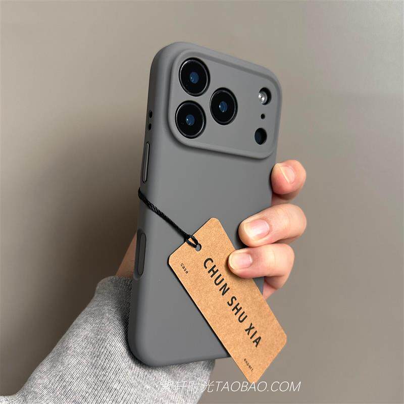 全包镜头液态硅胶适用苹果17promax手机壳iPhoneAir炭灰16pro石墨黑16e软糯耐脏15pro高级感14肤感纯色13防摔