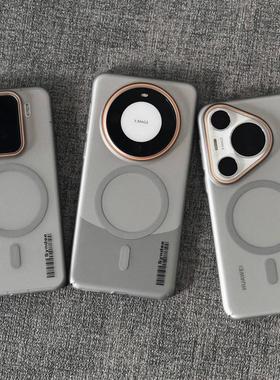 钛灰色柔纱高级感轻奢适用vivoX200Pro手机壳OPPOFindx8s+磁吸i v