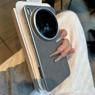 ins高级黑浅灰色牛仔布纹适用vivoX200Ultra手机壳X300 X200S磁吸充电X100Spro电镀iQOO15硬壳13不沾指纹手汗