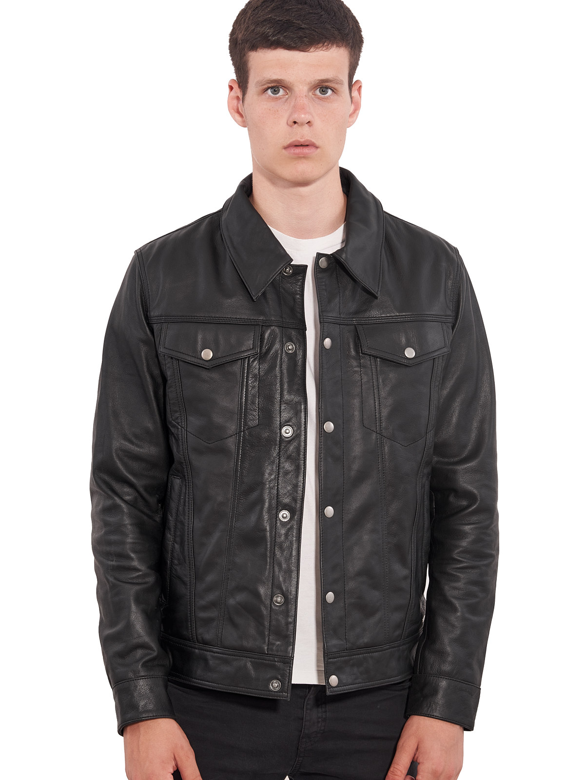 vainas  植鞣皮 头层牛皮真皮皮衣秋冬机车服男装皮衣夹克外套