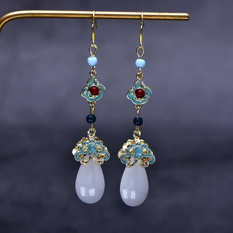 长款显脸瘦国潮复古原创耳坠耳环