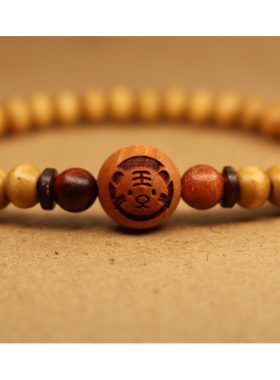 男女桃木虎头手串手链属相