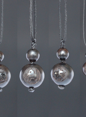 黑檀木吊坠十二生肖项链黑色属相