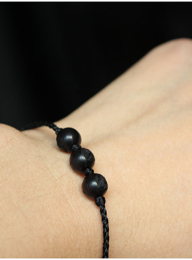 特小黑檀木生肖手链黑色手绳