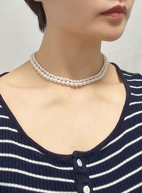 925银扣天然珍珠女项链原创