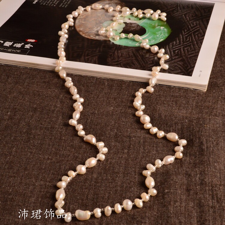 清仓不退换天然不规则淡水珍珠女式长款毛衣项链百搭捡漏