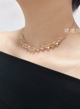 施家水晶女遮疤痕项链