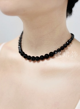 项链3Q玛瑙原创圆形女