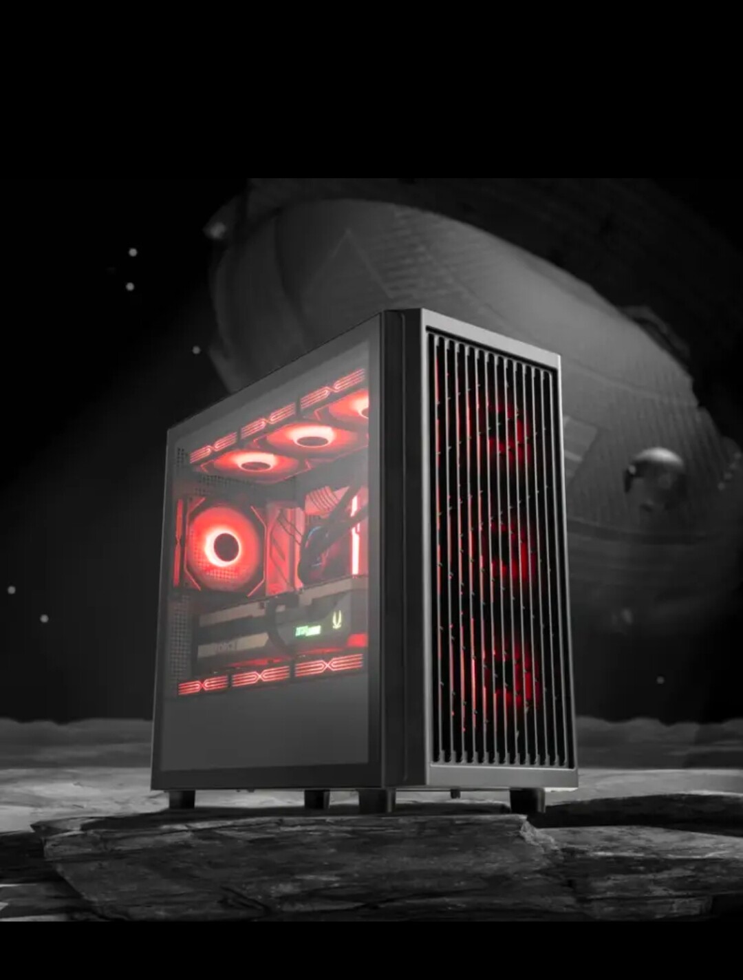 爱国者电脑主机箱 M-ATX台式机箱全侧透钢化玻璃/360水冷/4090）