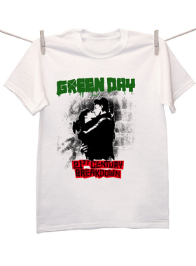 green-day绿日乐队punk流行朋克21世纪崩溃男女印花短袖T恤